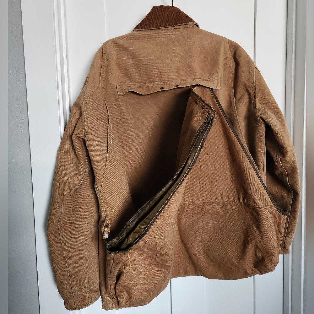 Carhartt Vintage Shooting Jacket Men L Corduroy Hunting Patches Blanket Lined - Picture 3 of 14
